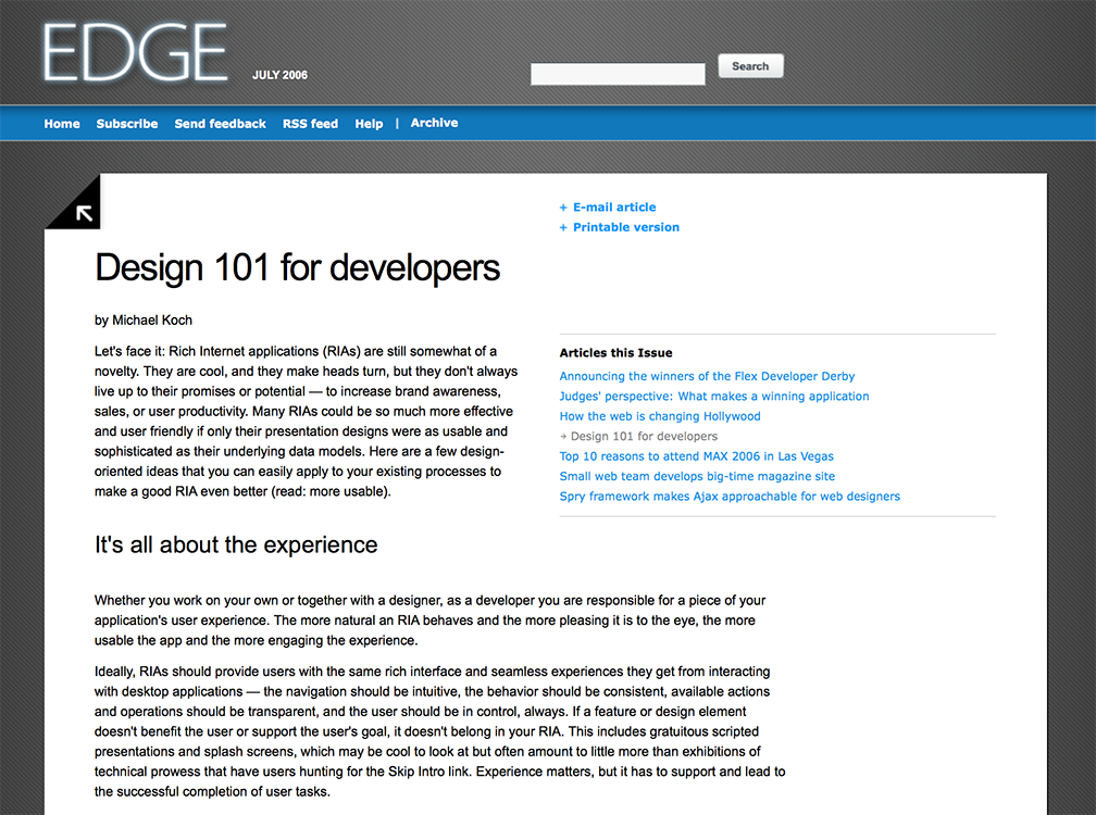 Screenshot: Design 101 for developers